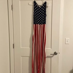 American Flag Maxi Dress w/ Pockets, Small